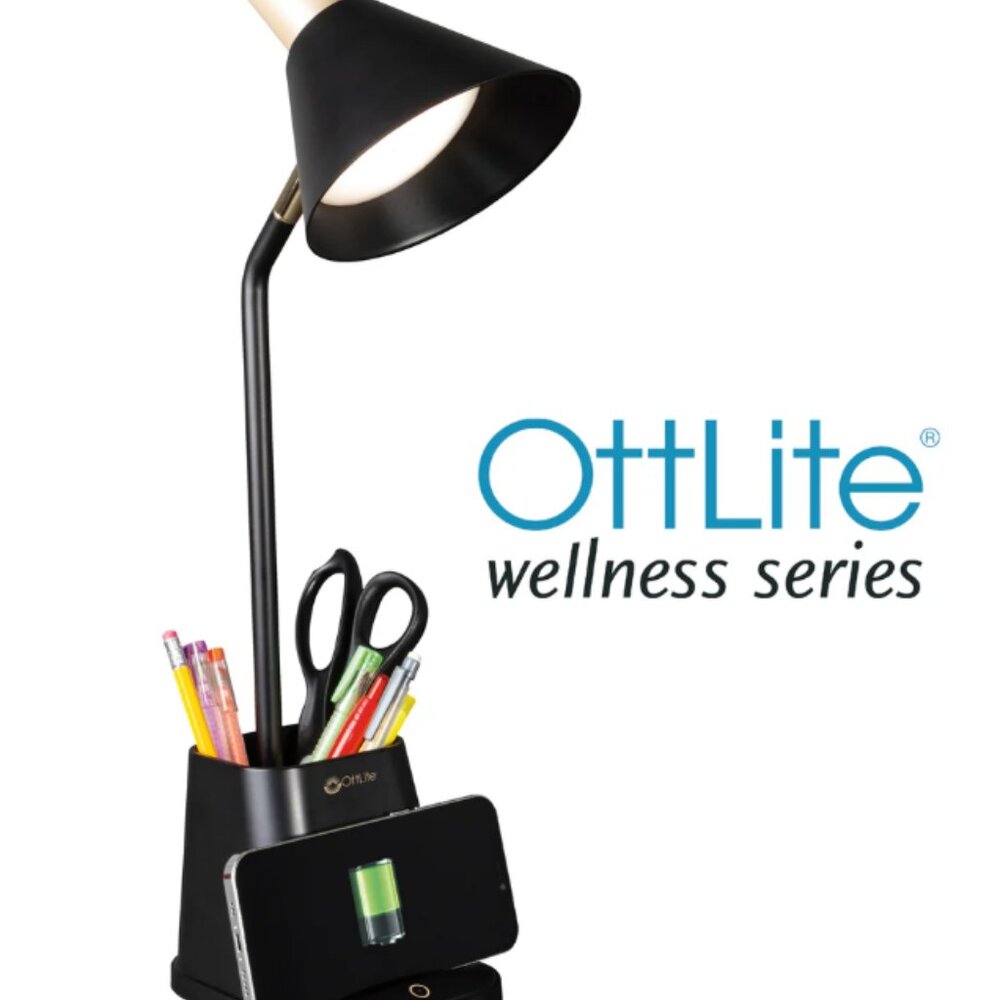 OttLite Merge LED Desk Lamp with Wireless Charging With 3 Brightness Settings